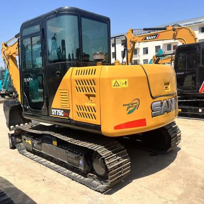 7ton Used Excavators Sany Sy75 Crawler Digger With Blade And EPA